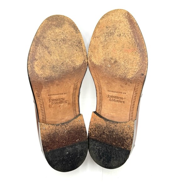Johnston & Murphy Horner Tassel Loafers Saddle Tan 8 1/2 W Handcrafted in Italy - Picture 10 of 12